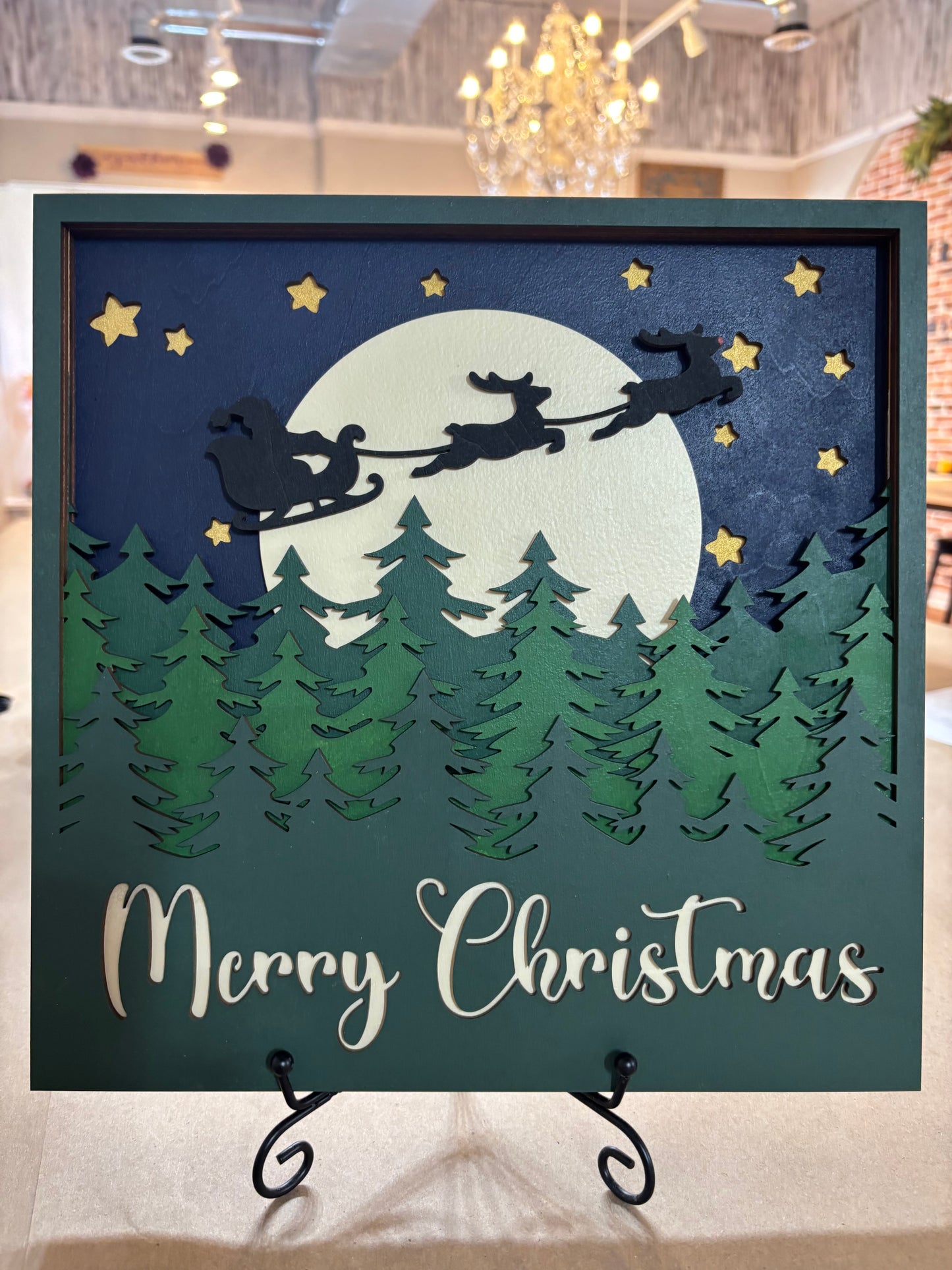 Santa & Reindeer Merry Christmas Multilayer