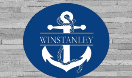 Anchor Split Round Personalized Name