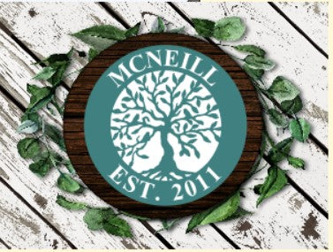 Family Tree Round Personalized Name