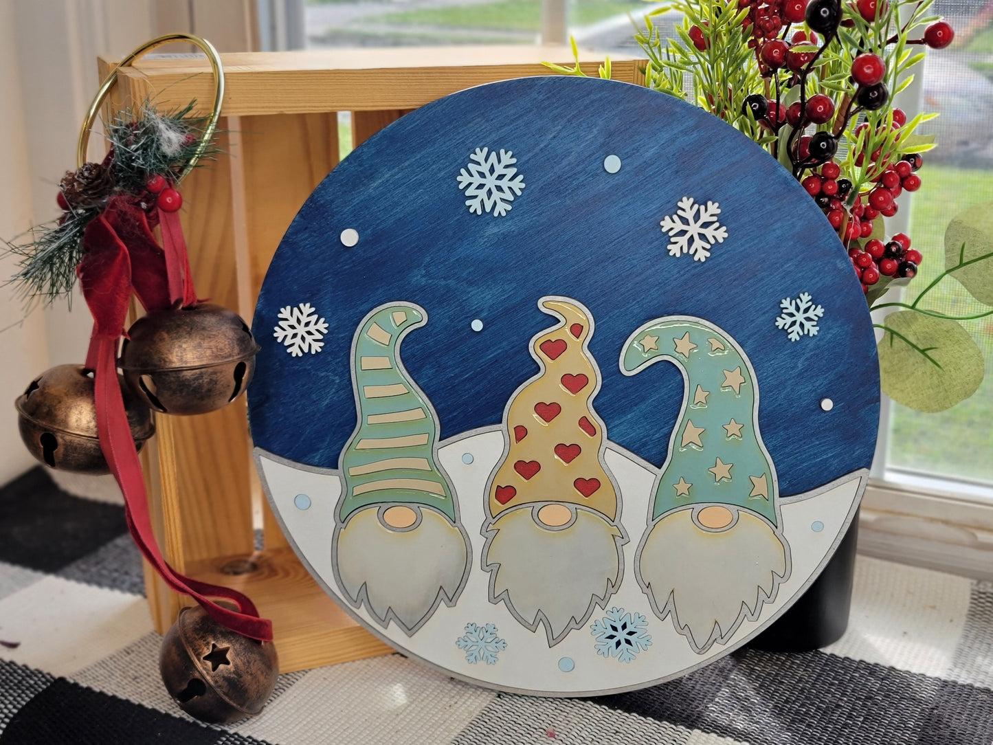 Gnomes Winter Winter 3D Laser Cut w/Liquid Glass Finish