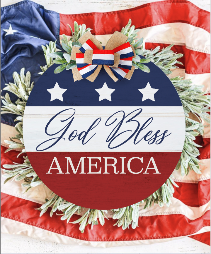 God Bless America Vintage 2 Round