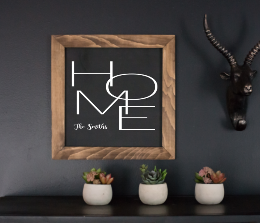 Modern Home Family Name Personalized