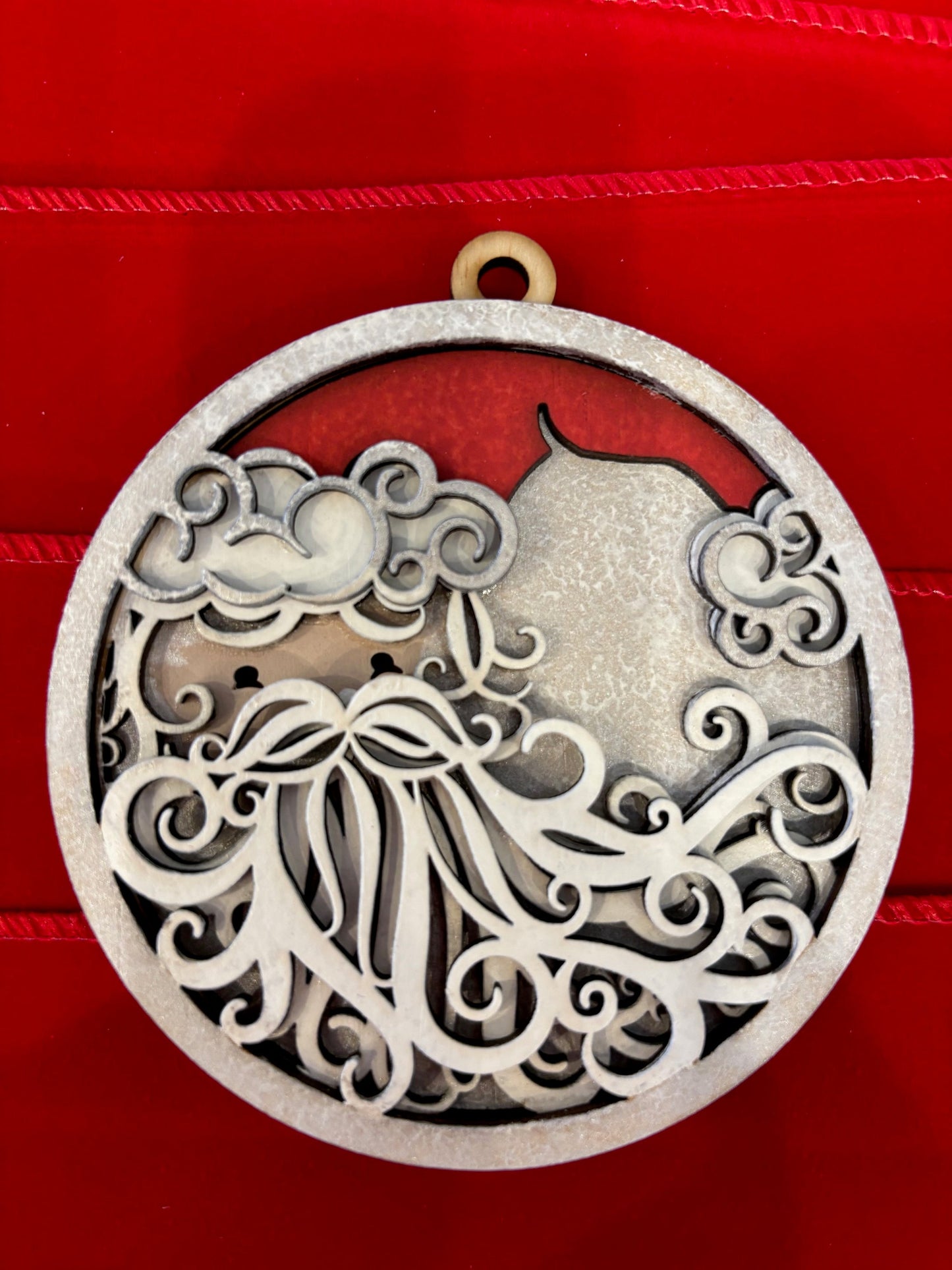 Santa Ornaments (6 qty) 3D Laser Cut