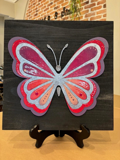 Butterfly 3D Laser Cut w/Liquid Glass Finish