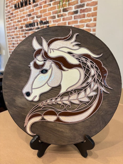 Horse 3D Laser Cut w/Liquid Glass Finish