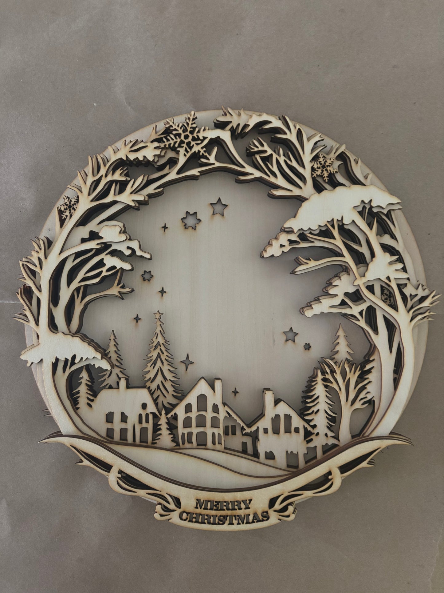 Winter Village Wreath