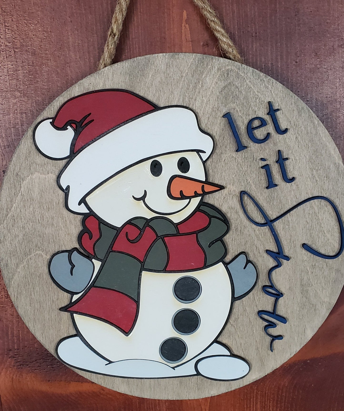 Let it Snow Snowman 3D Laser Cut w/Liquid Glass Finish