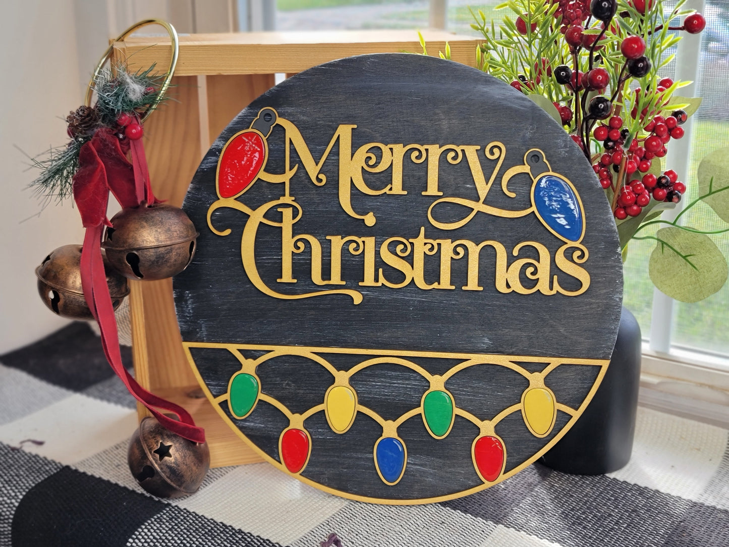 Merry Christmas Bulbs 3D Laser Cut w/Liquid Glass Finish