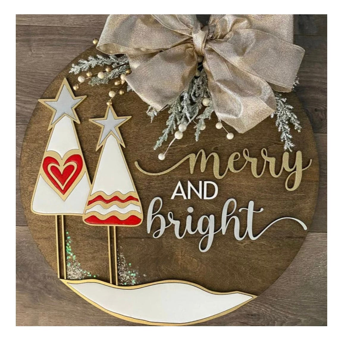 Merry & Bright 3D Laser Cut w/Liquid Glass Finish