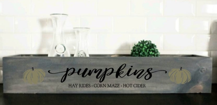 Pumpkins Hayrides Centerpiece Box