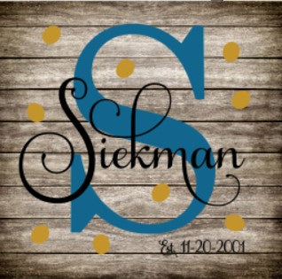 Siekman Initial Personalized Name