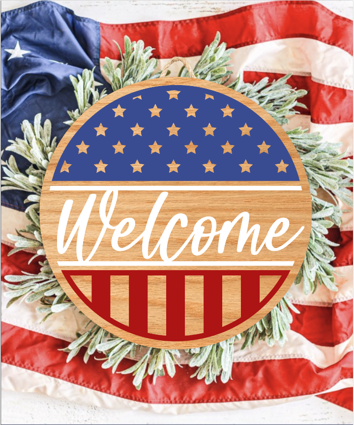 Welcome Flag Round
