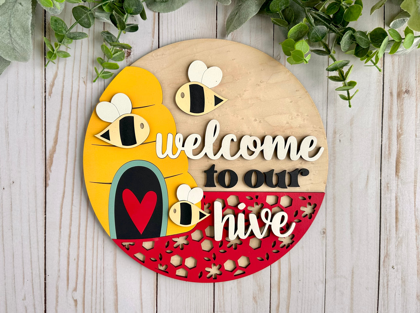Welcome to Our Hive Round 3D Laser Cut