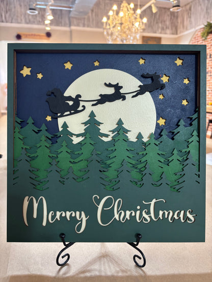 Santa & Reindeer Merry Christmas Multilayer