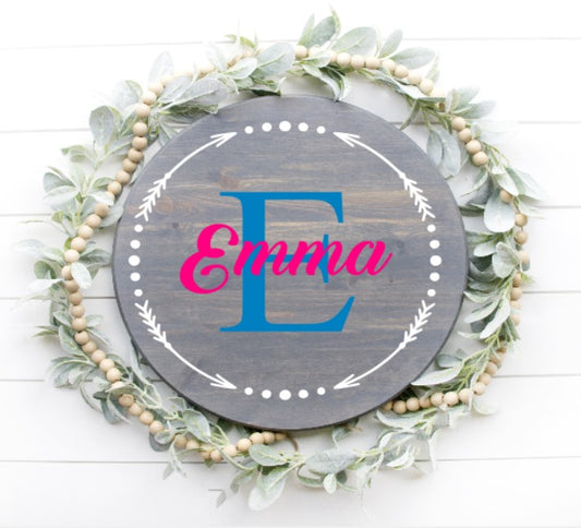 Arrow Boarder Initial and Personalized Name