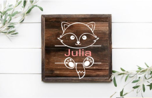 Baby Fox with Personalized Name