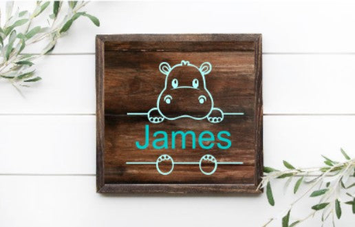 Baby Hippo with Personalized Name