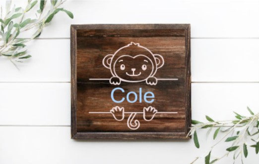 Baby Monkey with Personalized Name