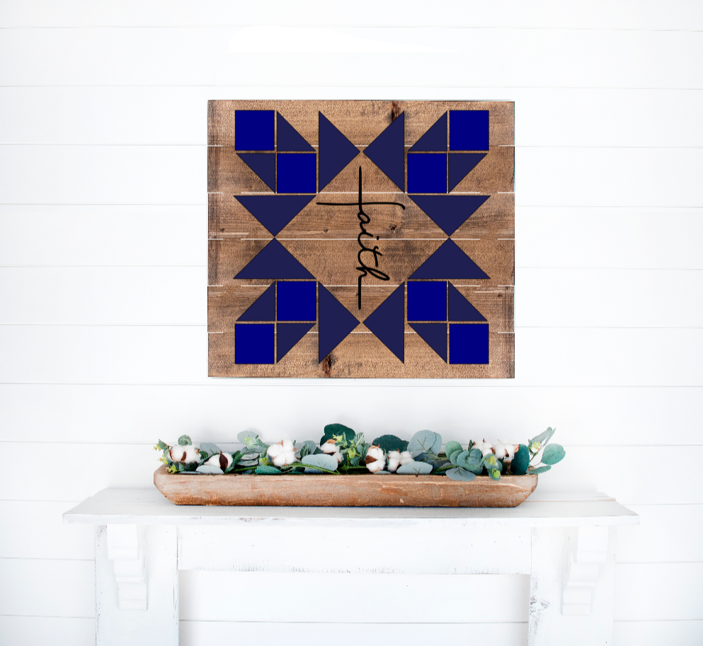 Barn Quilt 3 Faith Wall Pallet