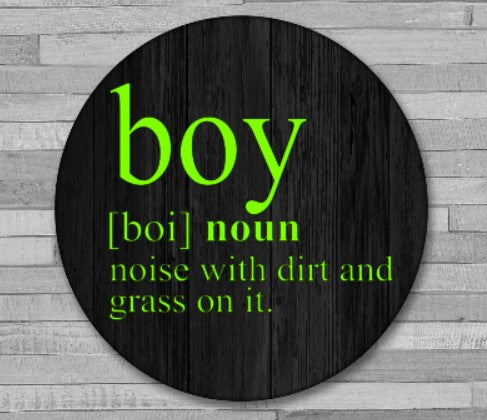 Boy Noise With Dirt And Grass On It