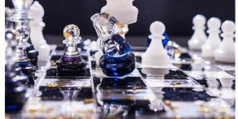 Resin Chess Set Board & Pieces NO Flowers