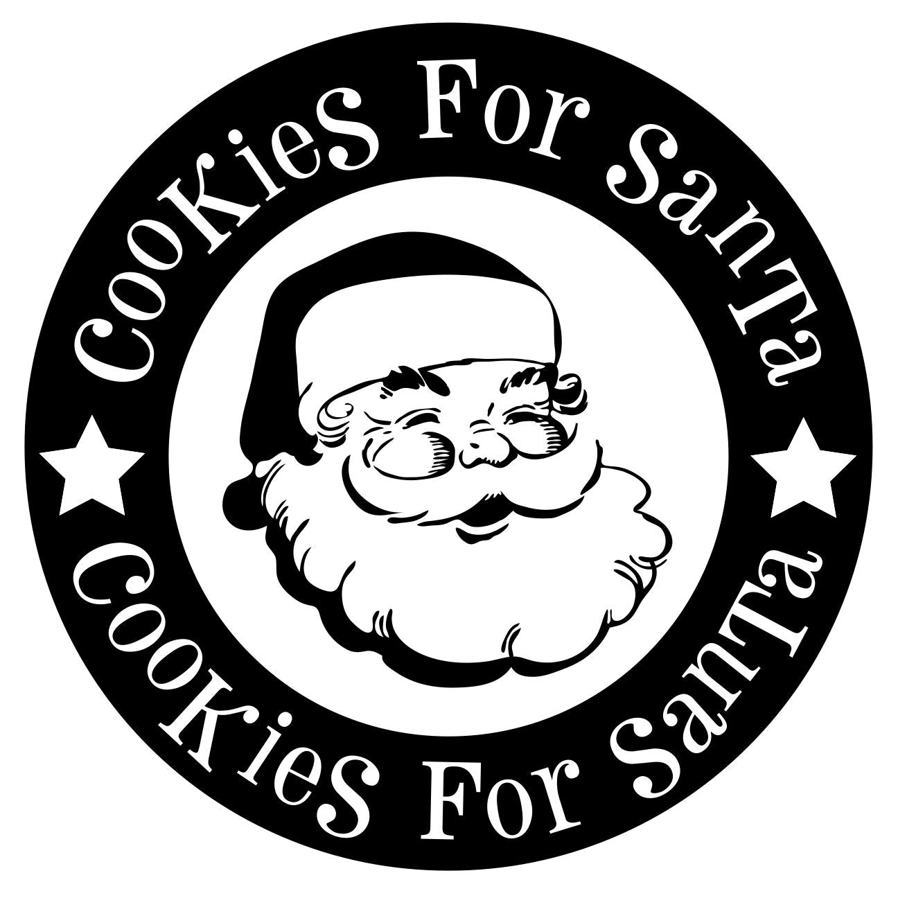 Cookies For Santa Face 18" Tray With Handles