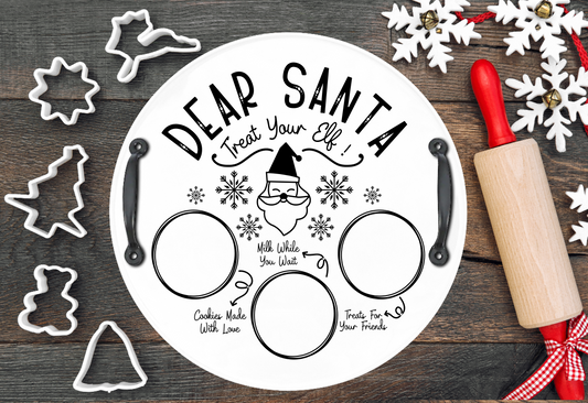 Dear Santa Elf 18" Tray With Handles