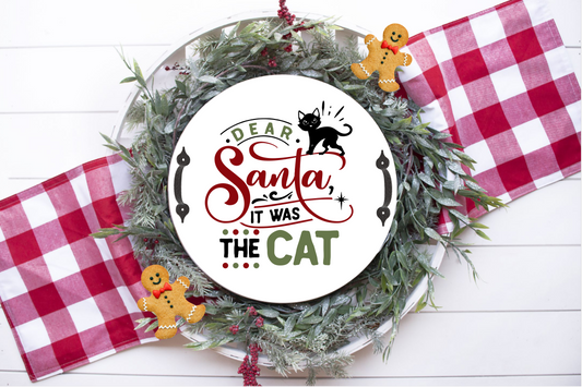 Dear Santa Cat 12" Tray With Handles