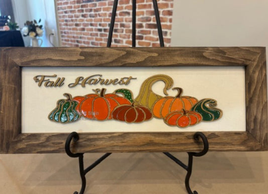 Fall Harvest Gourds & Pumpkins 3D Laser Cut w/Liquid Glass Finish