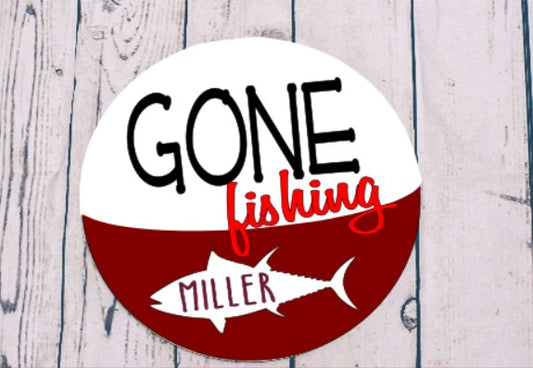 Gone Fishing Personalized Name