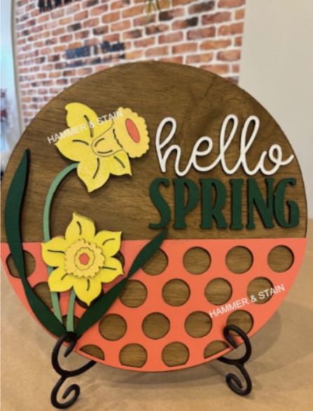 Hello Spring Daffodils 3D Laser Cut