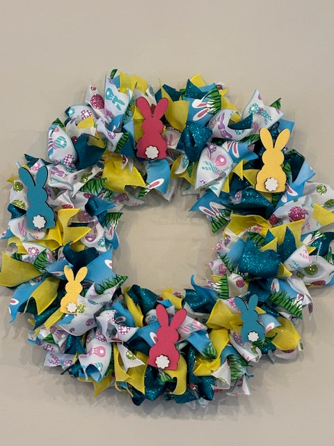 Easter Wreath w/ Multiple Small Bunnies