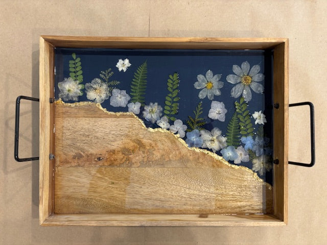 Wood Rectangle with Handles 15.5x12