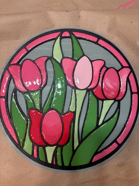 Tulips 3D Laser Cut w/Liquid Glass Finish