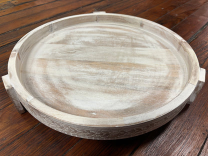 Round White Wood With Legs 16"