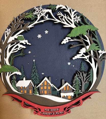 Winter Village Wreath