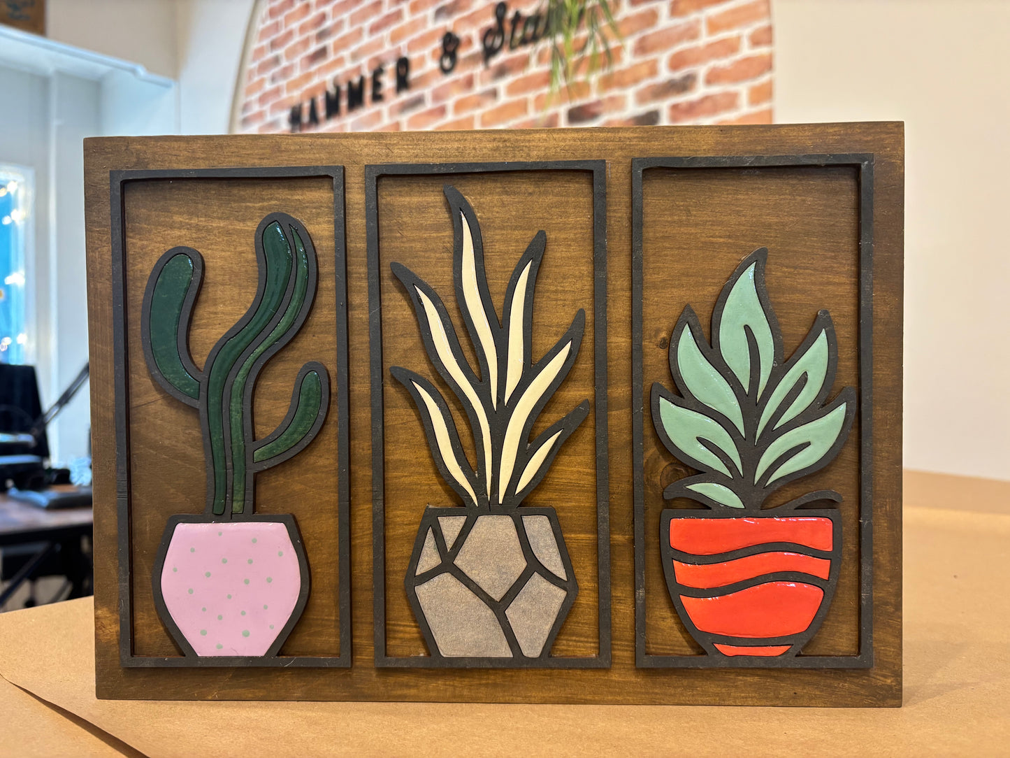 Potted Plants 2 3D Laser Cut w/Liquid Glass Finish