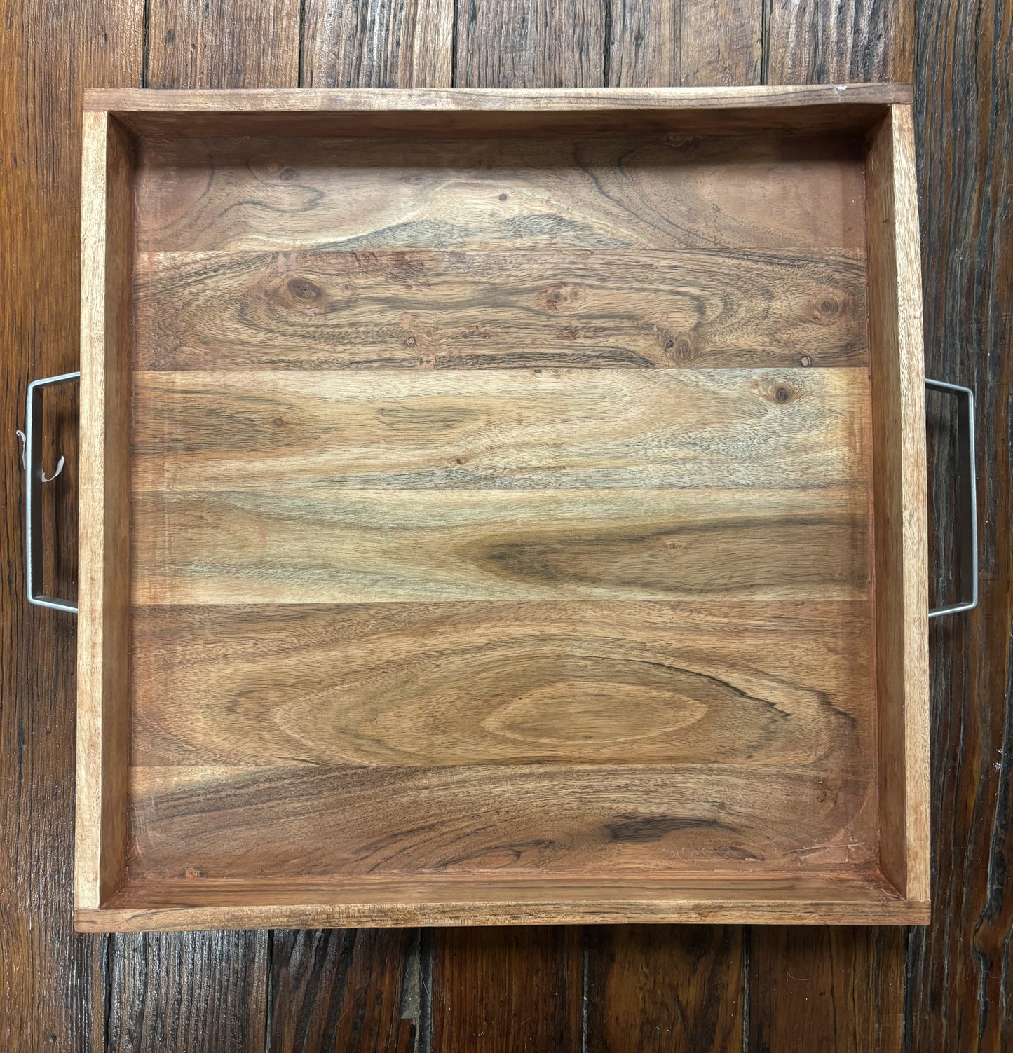 Wood Square with Handles 16x16