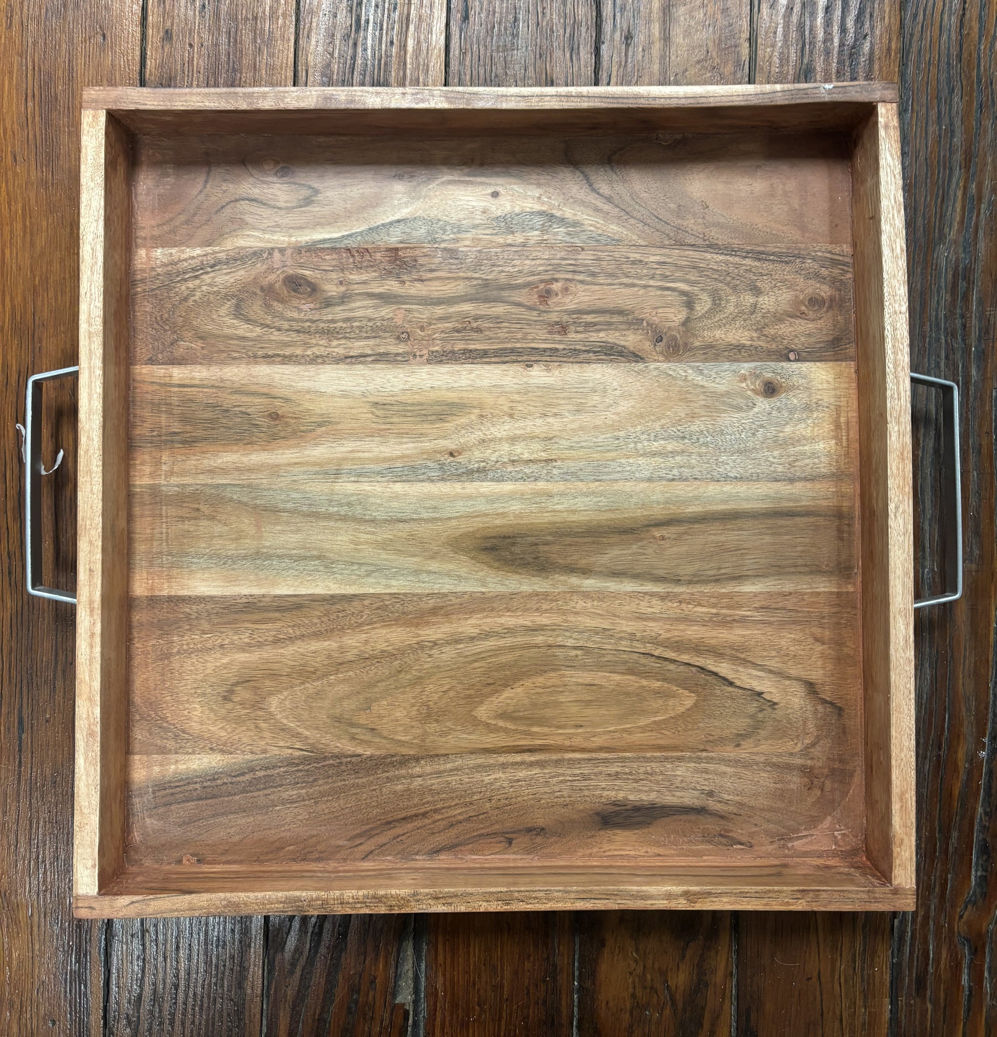 Wood Square with Handles 16x16