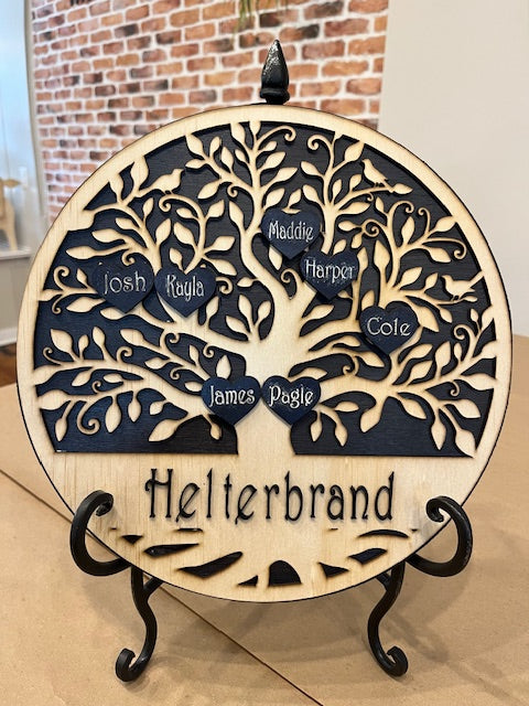 Laser Family Tree w/ Engraved Names