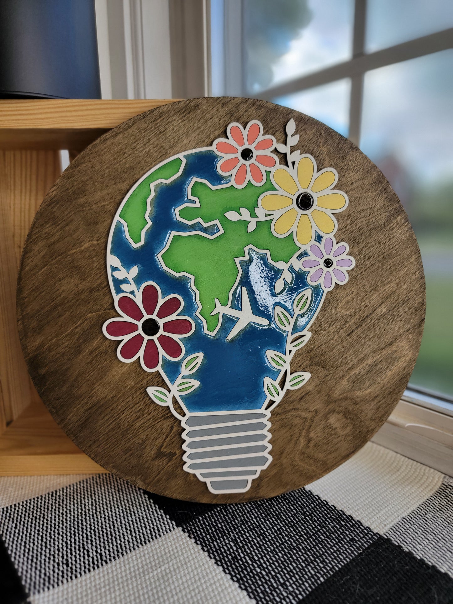 Lightbulb Globe 3D Laser Cut w/Liquid Glass Finish