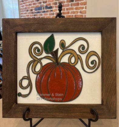 Pumpkin Framed 3D Laser Cut w/Liquid Glass Finish