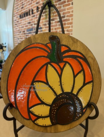 Pumpkin Sunflower 3D Laser Cut w/Liquid Glass Finish