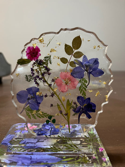 Resin Coasters & Holder With Dried Flowers (I will pick color shade during workshop)