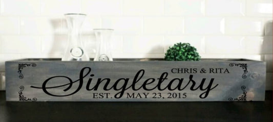 Scroll Lastname Centerpiece Box Personalized Name