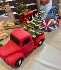 Ceramic Vintage Truck with Christmas Tree