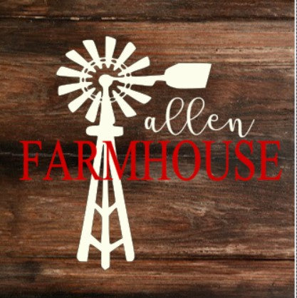 Windmill Farmhouse with Personalized Name